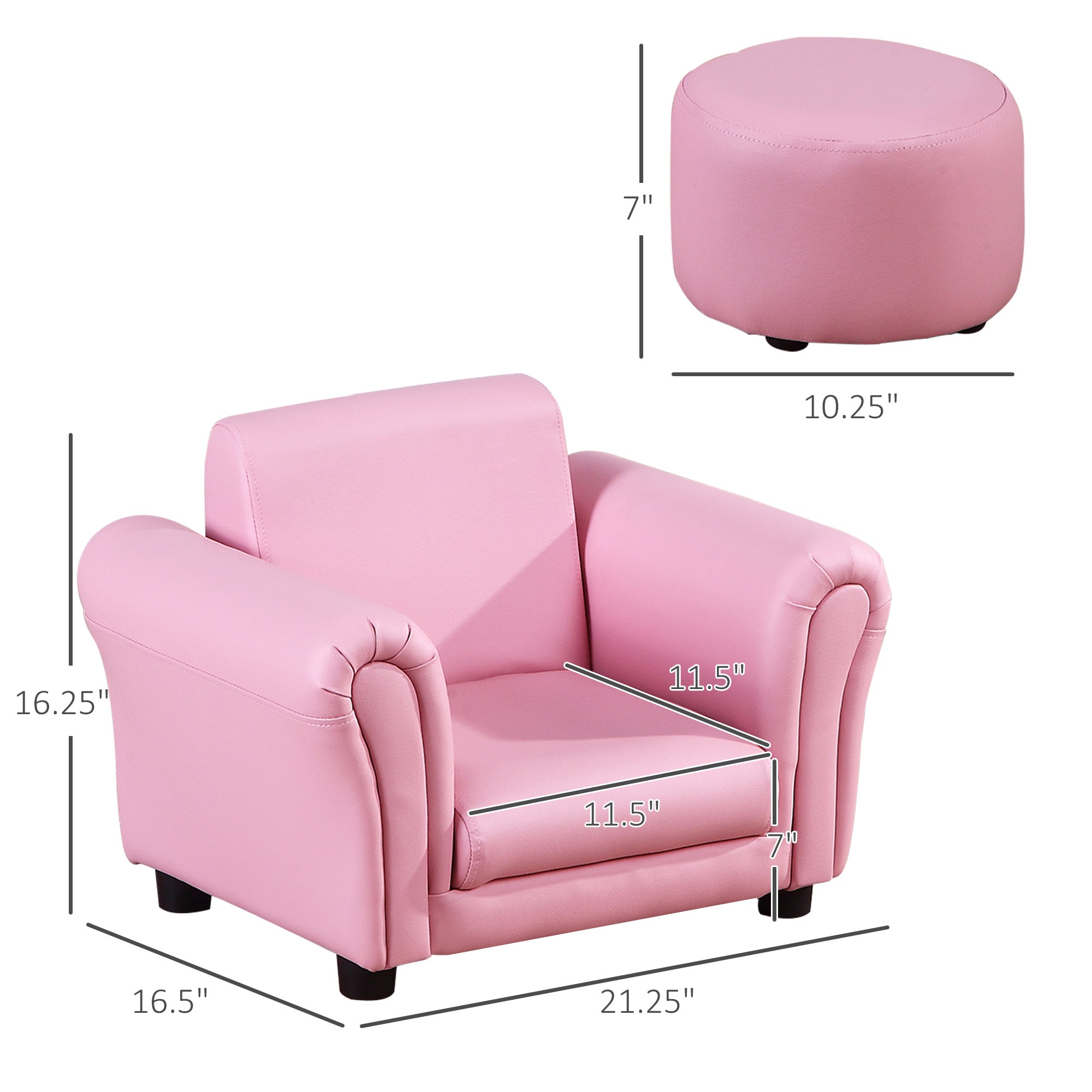 Bellemave® Upholstered Kids Sofa Set with Footstool Bellemave®
