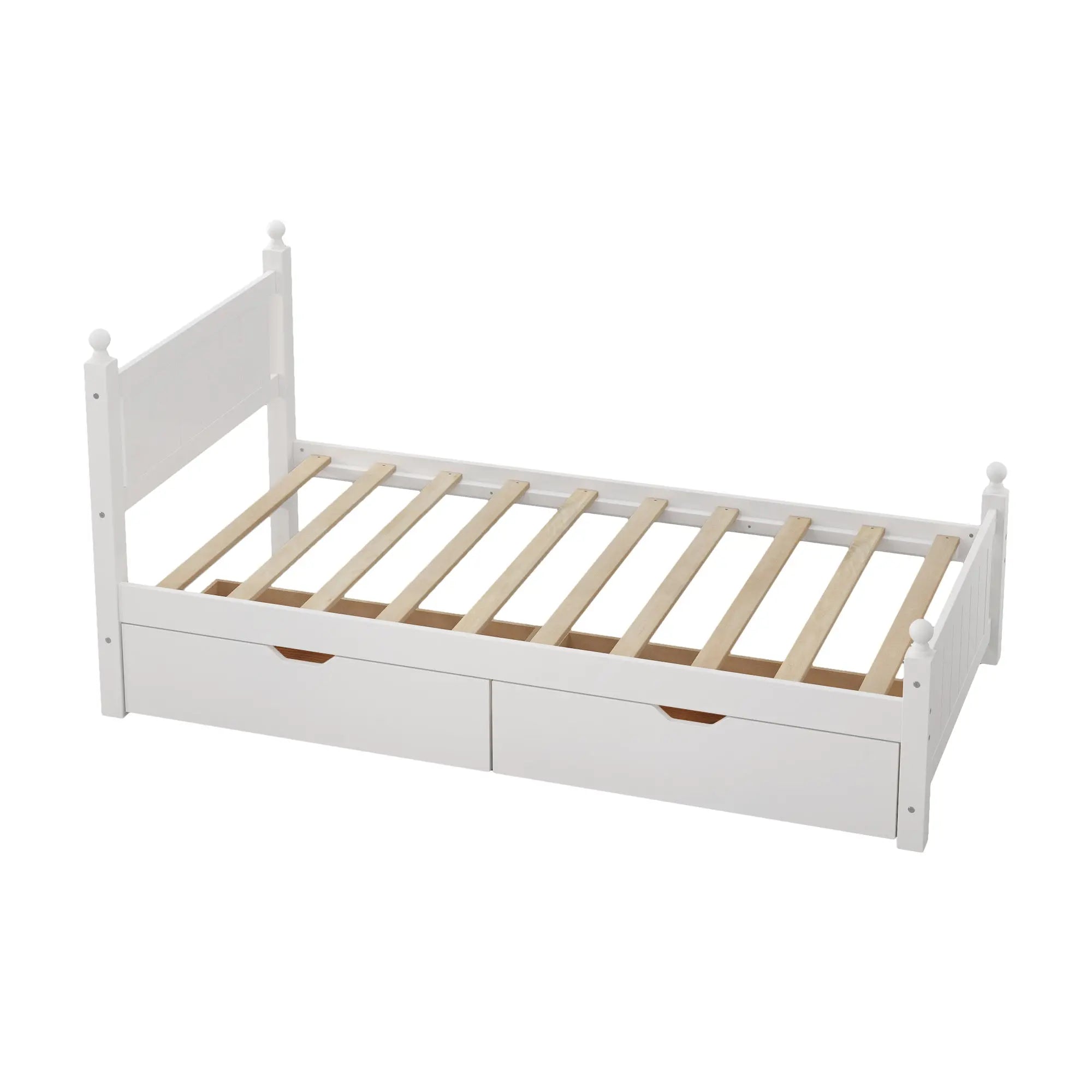 Bellemave® Solid Wood Platform Bed Frame with 2 Drawers Bellemave®