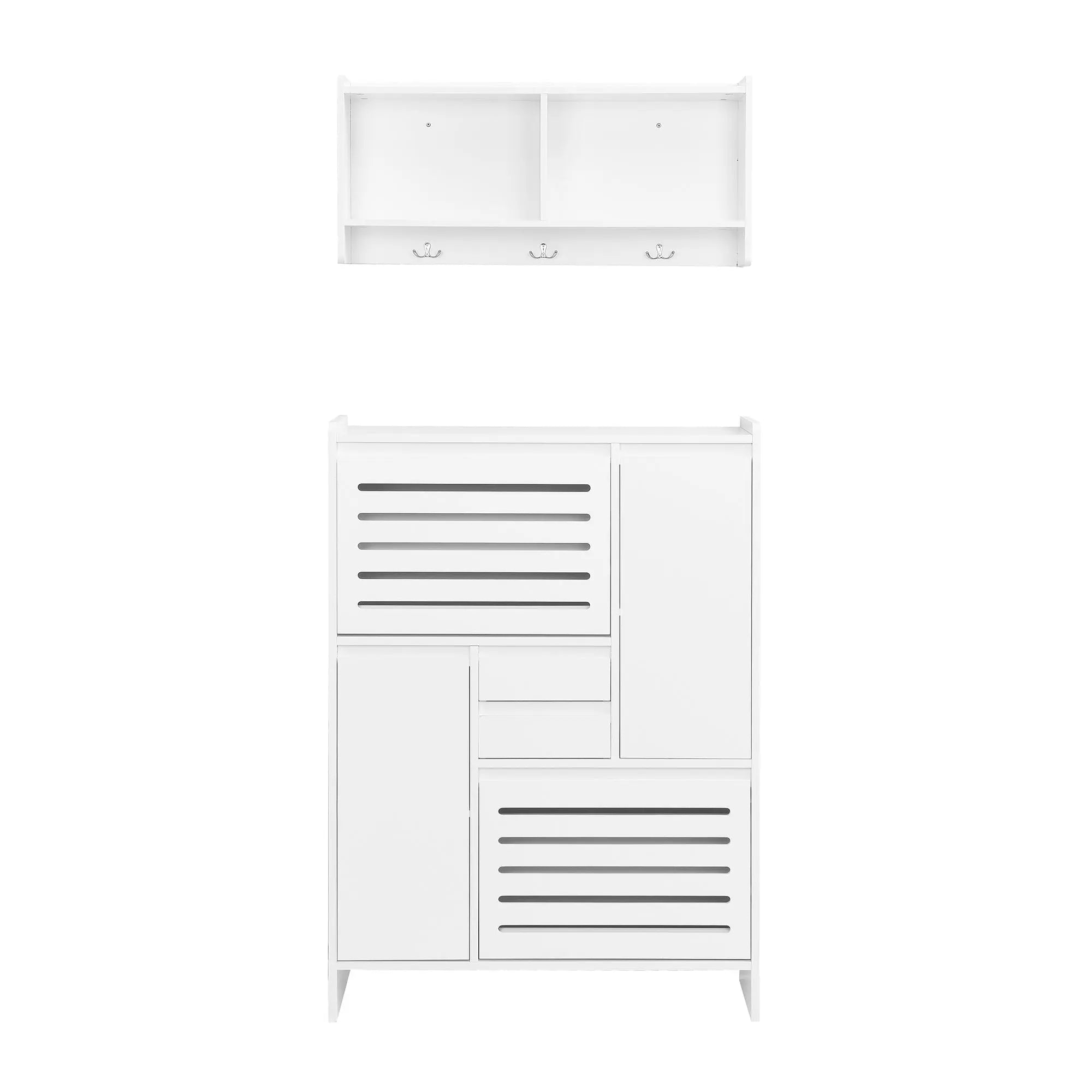 Bellemave® Multi-Functional Shoe Cabinet with Wall Cabinet,2 Flip Drawers and Versatile Side Cabinet Bellemave®