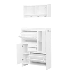 Bellemave® Multi-Functional Shoe Cabinet with Wall Cabinet,2 Flip Drawers and Versatile Side Cabinet Bellemave®