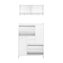 Bellemave® Multi-Functional Shoe Cabinet with Wall Cabinet,2 Flip Drawers and Versatile Side Cabinet Bellemave®