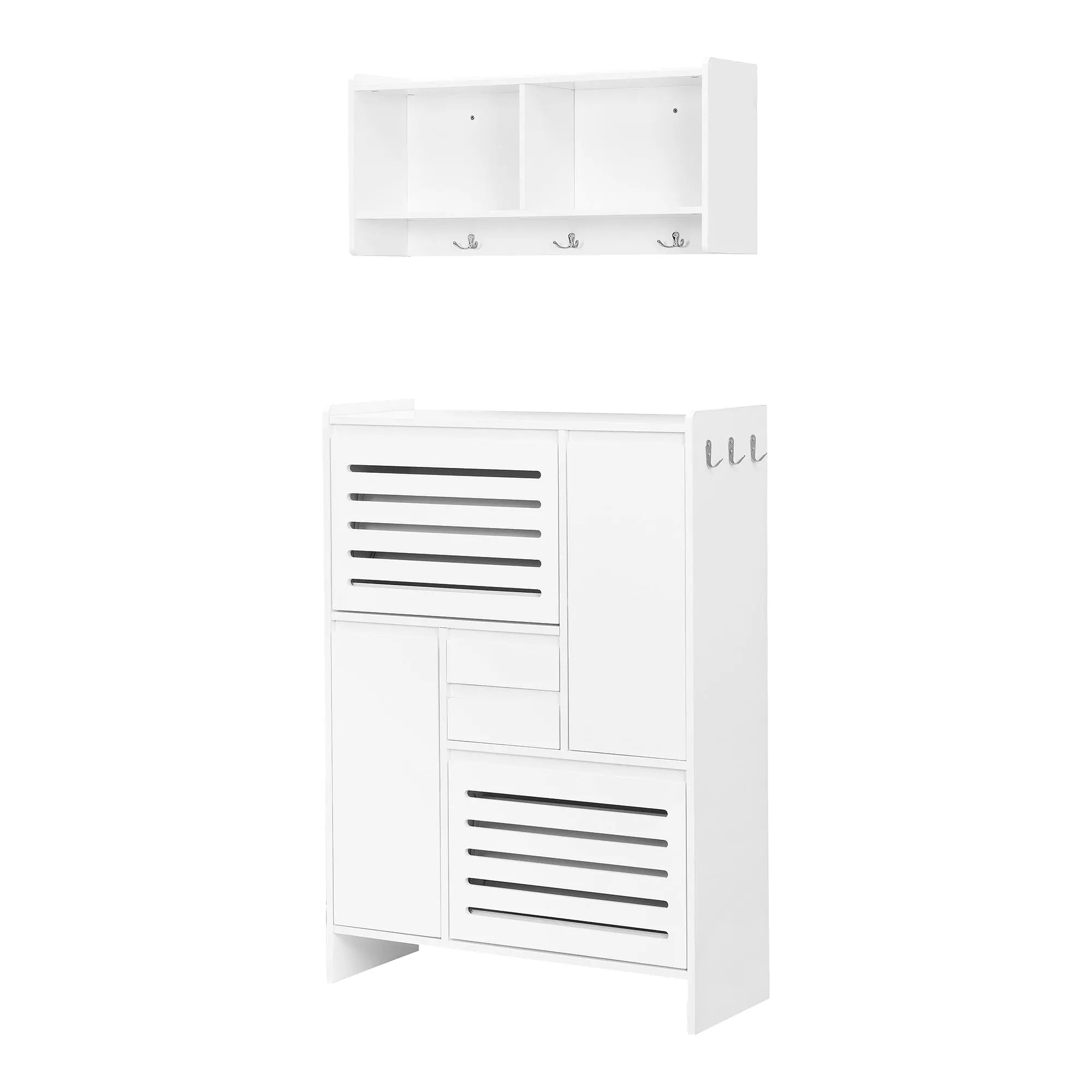 Bellemave® Multi-Functional Shoe Cabinet with Wall Cabinet,2 Flip Drawers and Versatile Side Cabinet Bellemave®