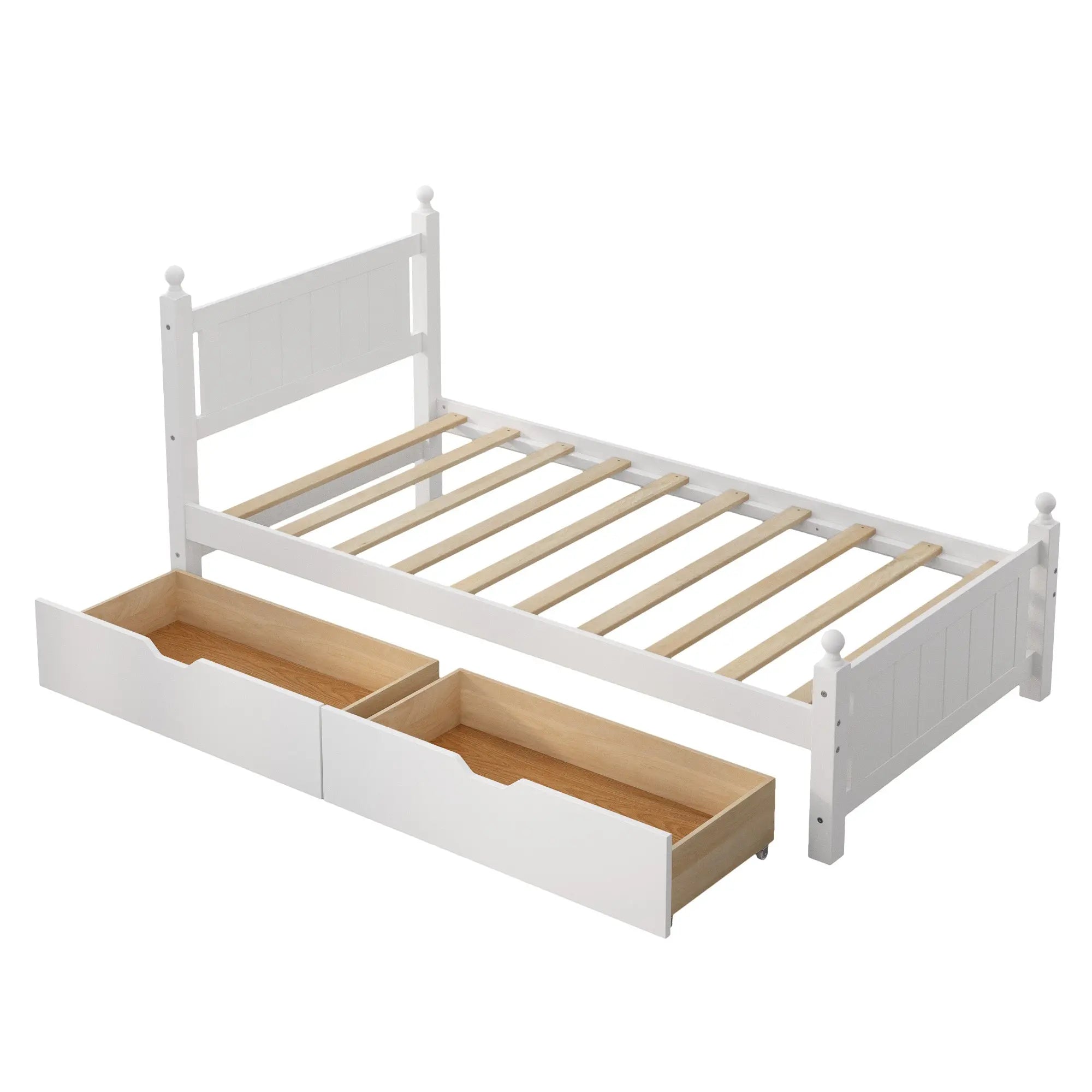 Bellemave® Solid Wood Platform Bed Frame with 2 Drawers Bellemave®