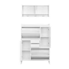 Bellemave® Multi-Functional Shoe Cabinet with Wall Cabinet,2 Flip Drawers and Versatile Side Cabinet Bellemave®