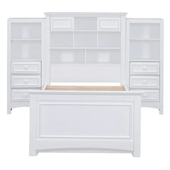 Bellemave® Twin Size Wood Platformbed with Vertical All-in-One Cabinet and 4 Drawers on Each Side Bellemave®