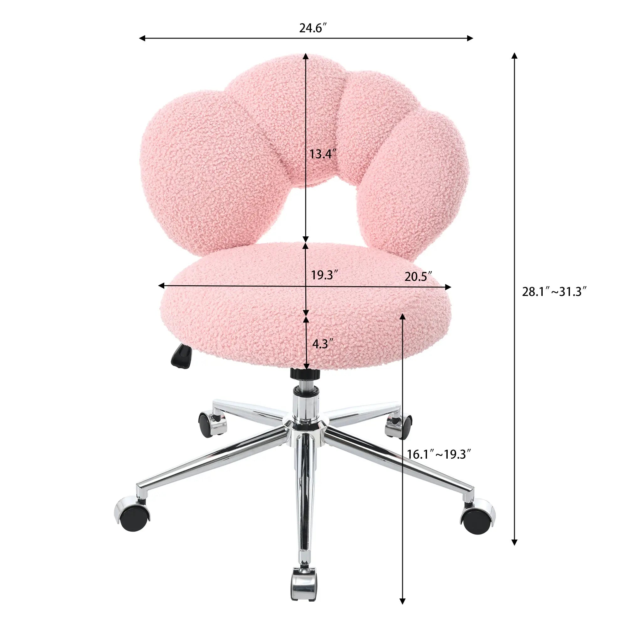 Bellemave® 360° Swivel Height Adjustable Teddy Fabric Swivel Chair Bellemave®