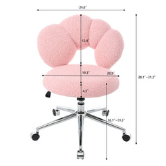 Bellemave® 360° Swivel Height Adjustable Teddy Fabric Swivel Chair Bellemave®