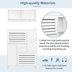 Bellemave® Multi-Functional Shoe Cabinet with Wall Cabinet,2 Flip Drawers and Versatile Side Cabinet Bellemave®