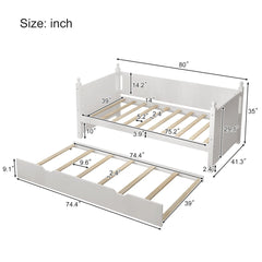 Bellemave® Twin Size Solid Wood Daybed with Trundle Bellemave®