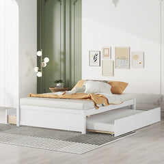 Bellemave® Full Size Platform Bed with Trundle and 2 Drawers