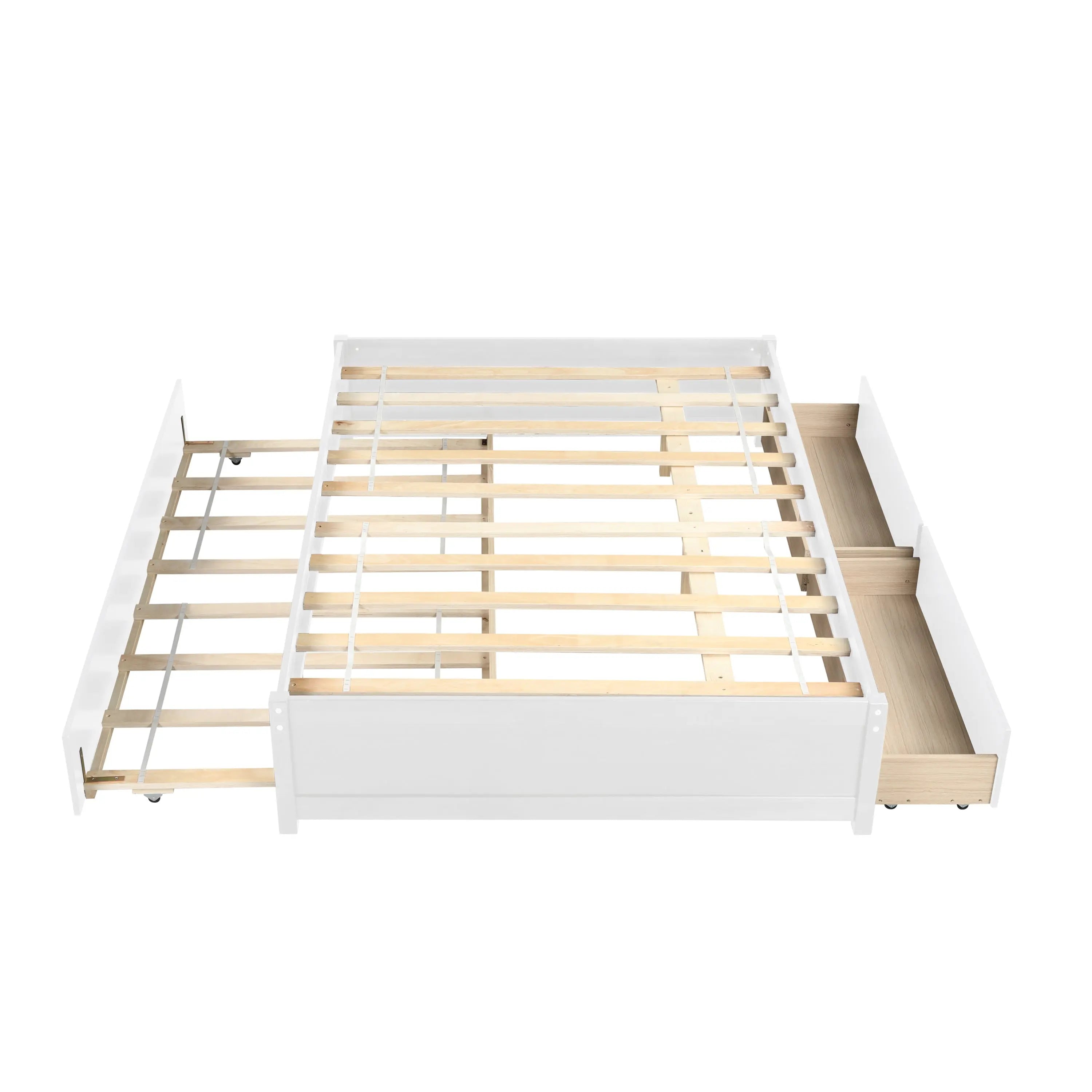 Bellemave® Full Size Platform Bed with Trundle and 2 Drawers