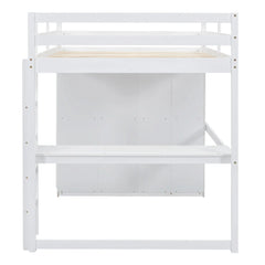 Bellemave® Full Size Loft Bed with Built-in Wardrobe, Desk, Storage Shelves and Drawers Bellemave®