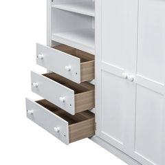 Bellemave® Full Size Loft Bed with Built-in Wardrobe, Desk, Storage Shelves and Drawers Bellemave®