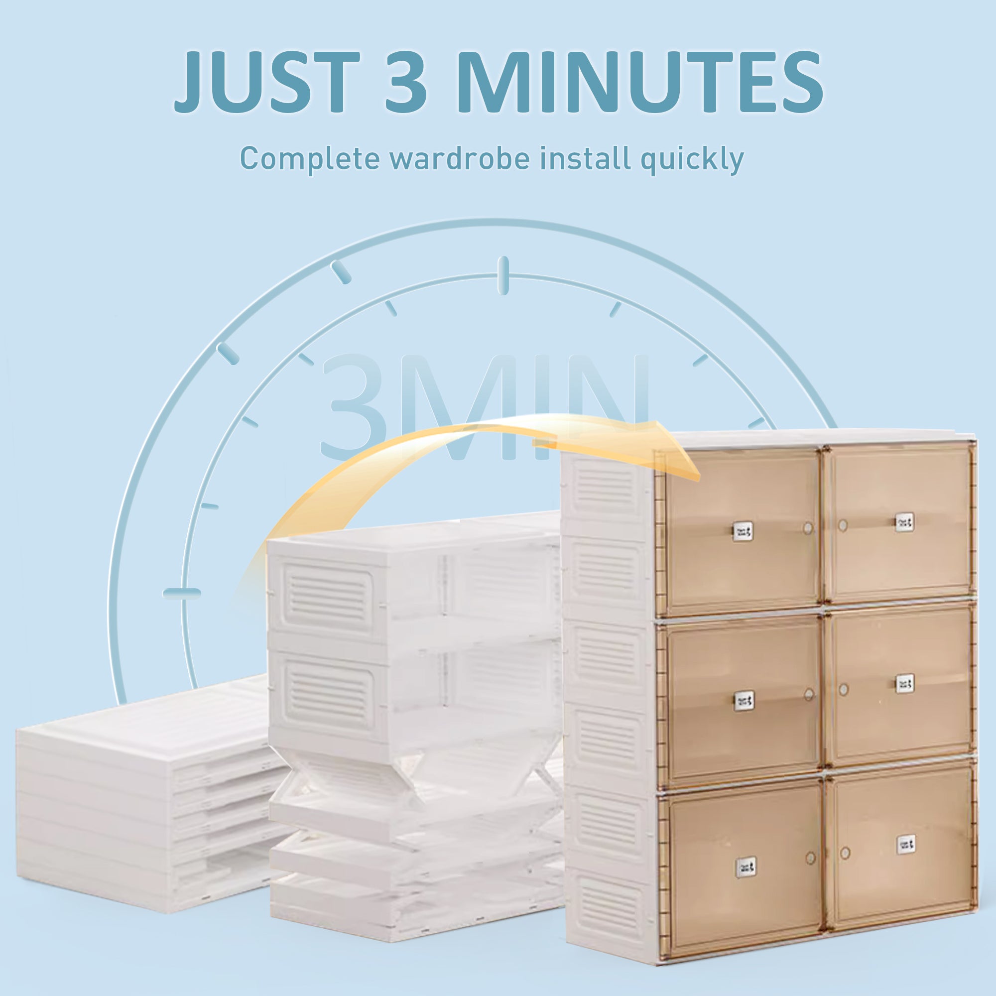 Bellemave 33.4" Portable Shoe Cabinet, Stackable Storage Cabinet with Doors and Shelves Bellemave