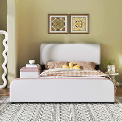 Bellemave Full Size Upholstered Platform Bed with Storage Nightstand and Guardrail