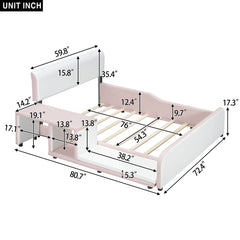 Bellemave Full Size Upholstered Platform Bed with Storage Nightstand and Guardrail Bellemave