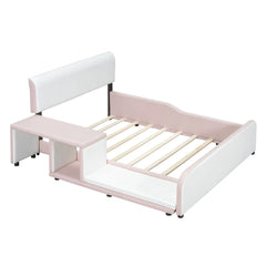 Bellemave Full Size Upholstered Platform Bed with Storage Nightstand and Guardrail Bellemave