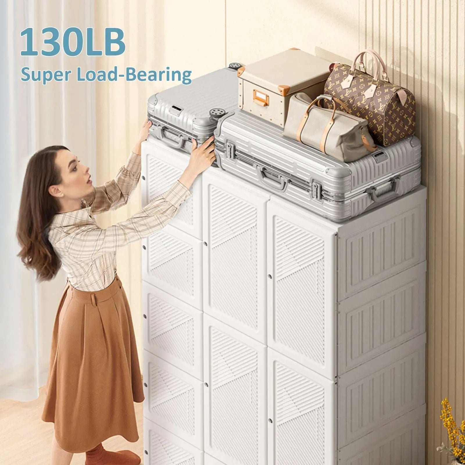 Bellemave 41" Portable Wardrobe Closets ,Storage Organizer, Clothes Dresser, Closet Storage Organizer