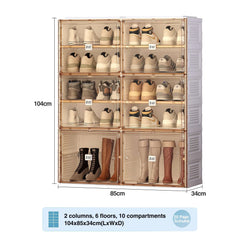 Bellemave 41" Portable Shoe Cabinet, Stackable Storage Cabinet with Doors and Shelves