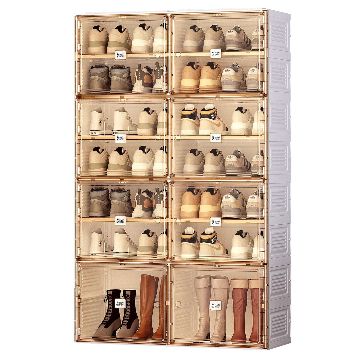 Bellemave 33.4" Portable Shoe Cabinet, Stackable Storage Cabinet with Doors and Shelves