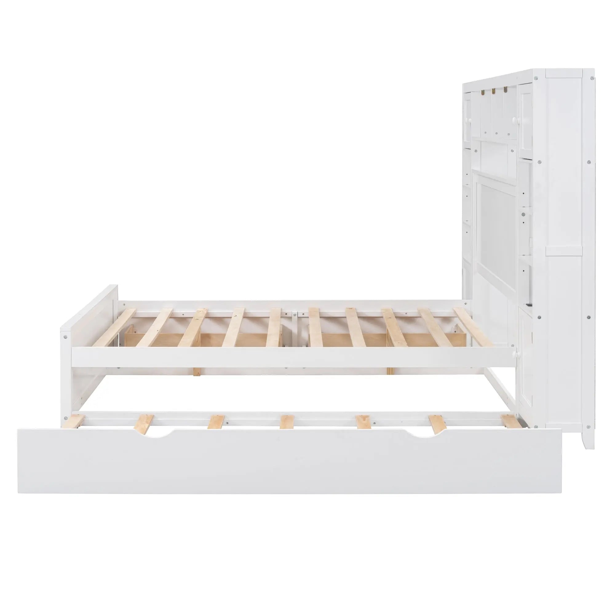 Bellemave® Wooden Platform Bed with All-in-One Cabinet, Shelf and Sockets Bellemave®