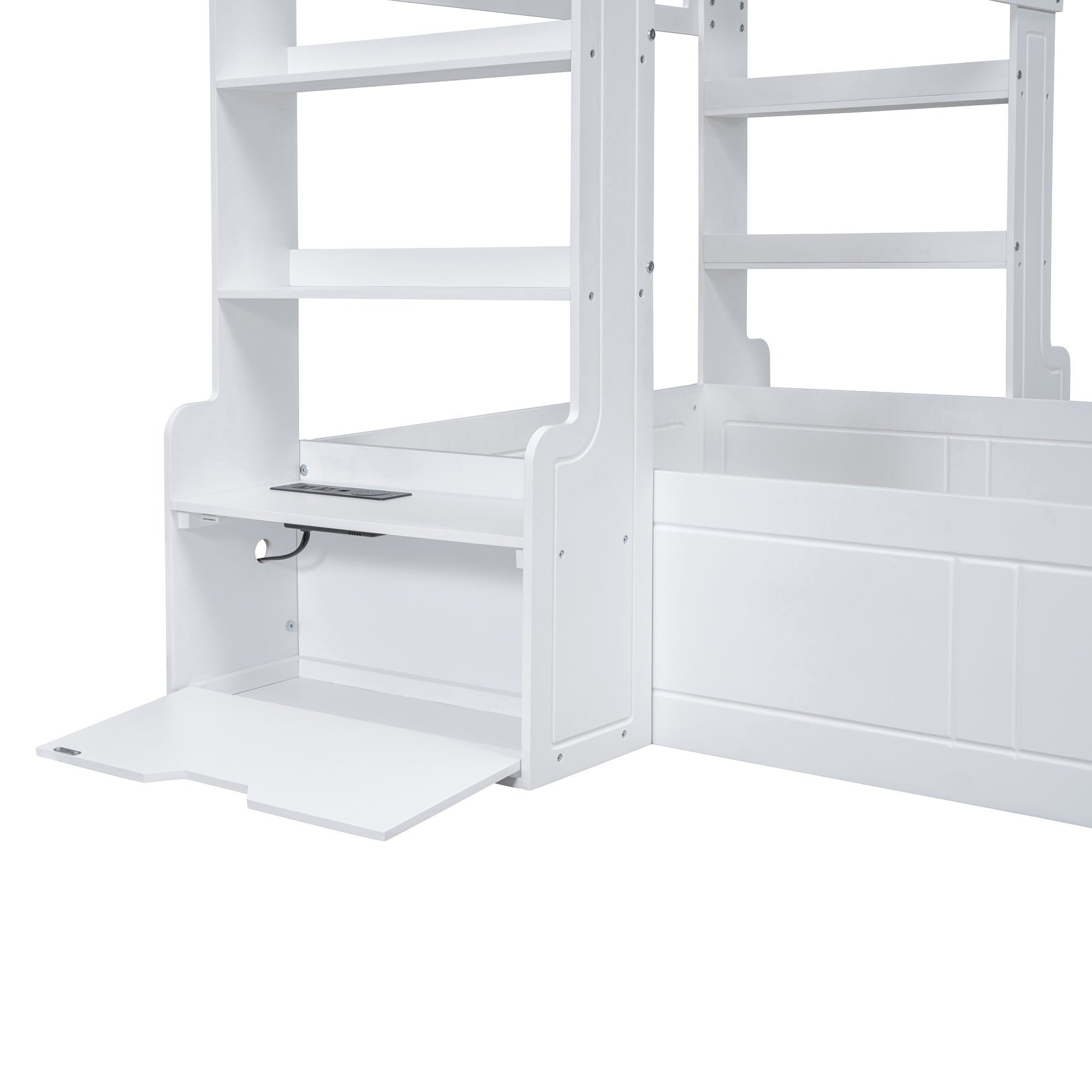Bellemave® Twin Size House Bed with Bench, Socket and Shelve Bellemave®