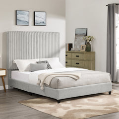 Bellemave® Minky Stone Upholstered Platform Bed,Box Spring Required Bellemave®