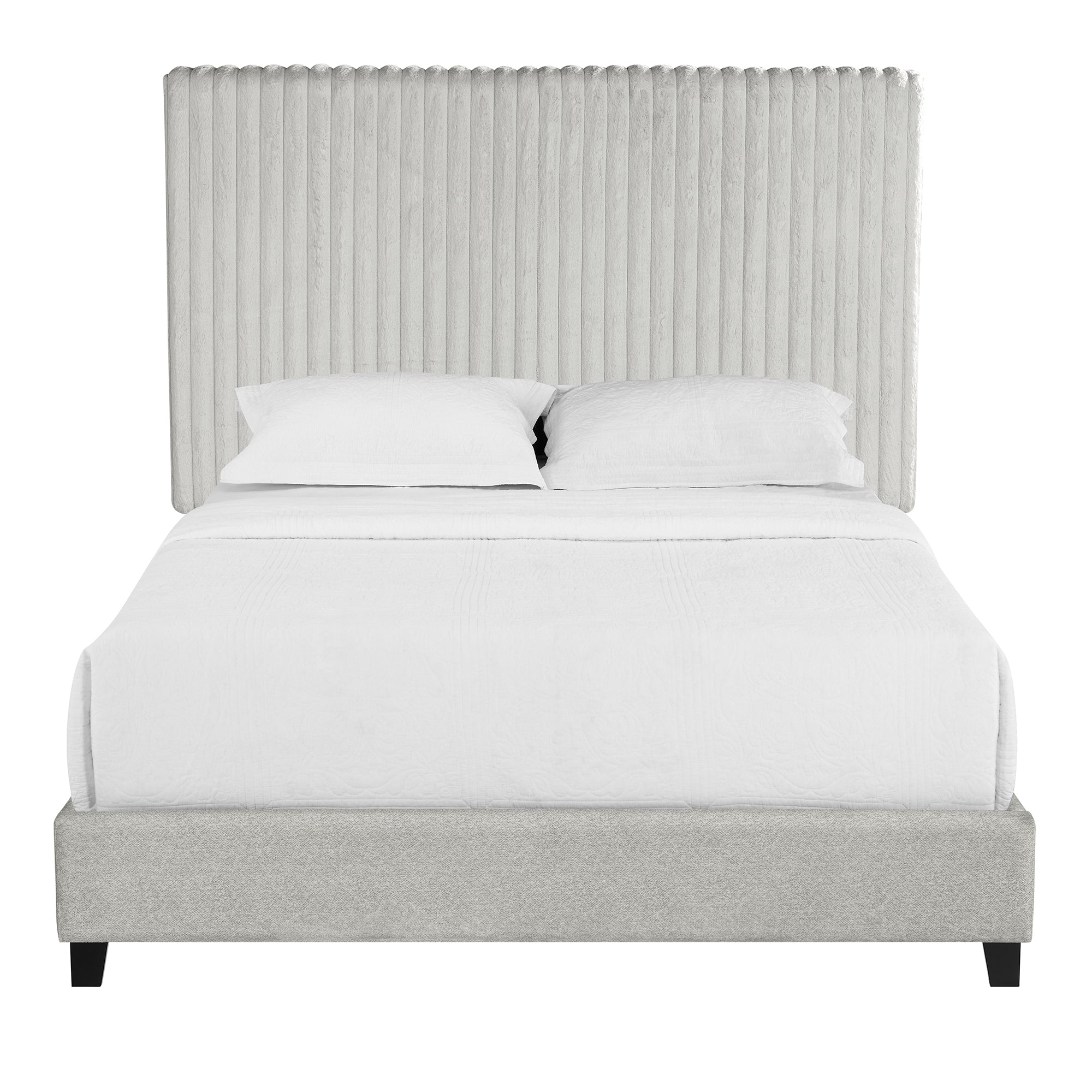 Bellemave® Minky Stone Upholstered Platform Bed,Box Spring Required Bellemave®