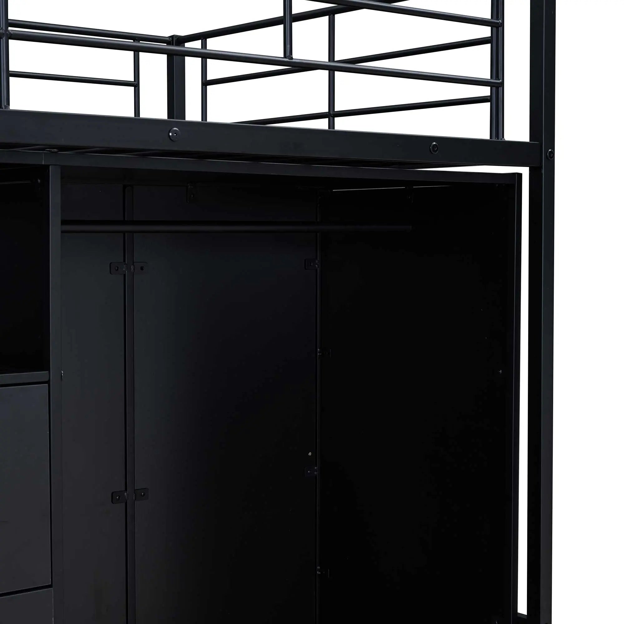 Bellemave® Metal Loft Bed with Drawers, Storage Staircase and Small Wardrobe Bellemave®