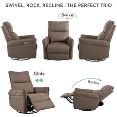 Bellemave 270° Power Swivel Rocker Recliner Chair with USB Ports Bellemave