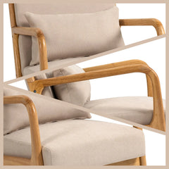 Bellemave® Leisure Chair with Solid Wood Armrest and Feet Bellemave®