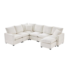 Bellemave® 110" U-Shape Modern Chenille Modular Sofa with 2 Pillows Included Bellemave®