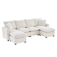 Bellemave® 110" U-Shape Modern Chenille Modular Sofa with 2 Pillows Included Bellemave