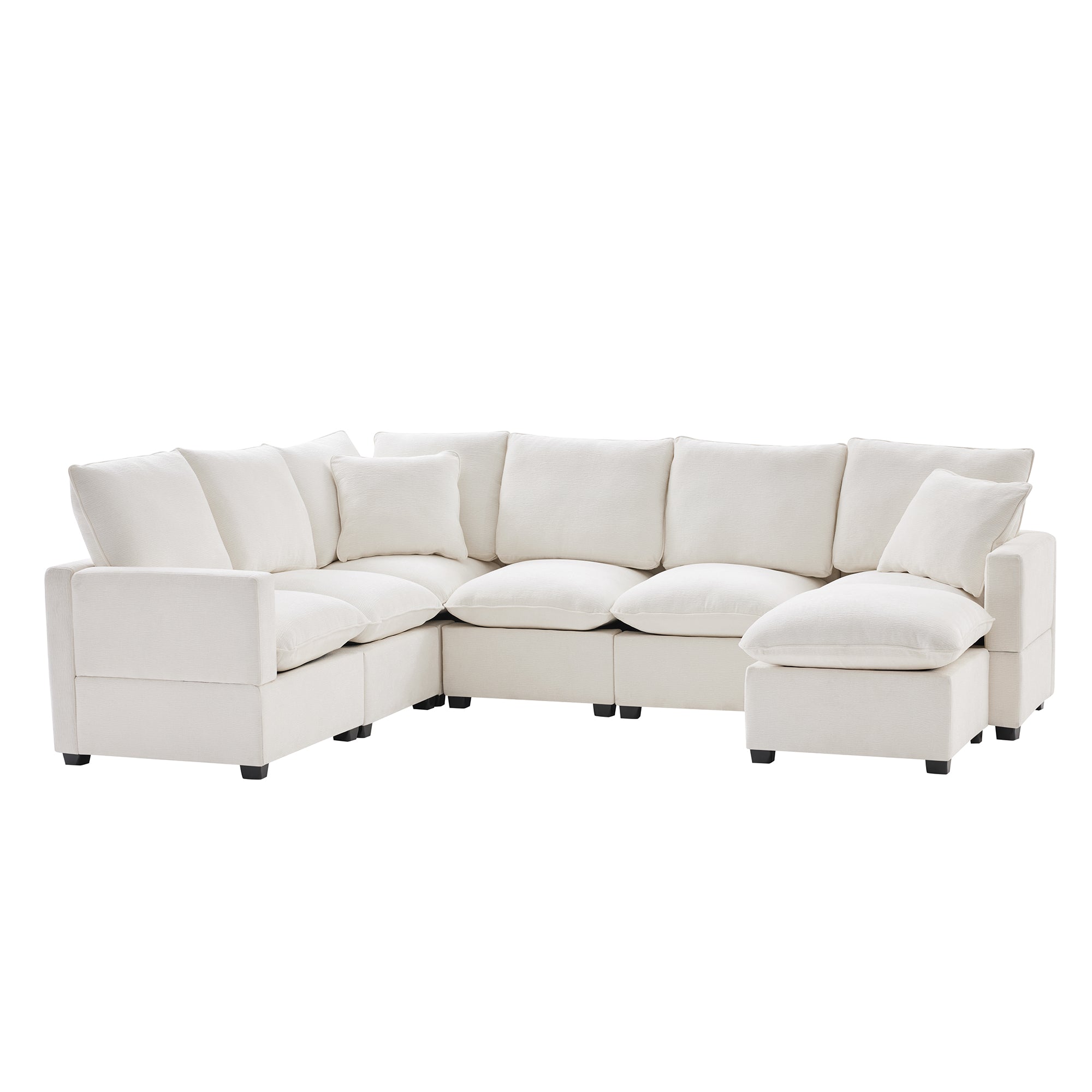 Bellemave® 110" U-Shape Modern Chenille Modular Sofa with 2 Pillows Included Bellemave®