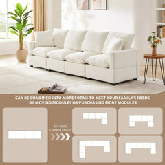 Bellemave® 110" Modern Chenille Modular Sofa with 2 Pillows Included Bellemave