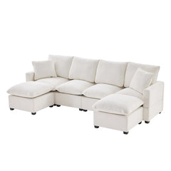 Bellemave® 110" U-Shape Modern Chenille Modular Sofa with 2 Pillows Included Bellemave