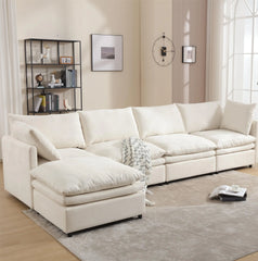 Bellemave® 129.9" Modern U-shaped Sectional Upholstered Sofa with Chaise Lounge Bellemave®