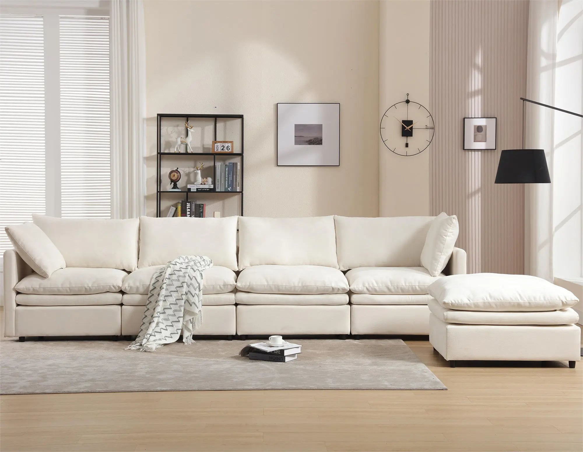 Bellemave® 129.9" Modern U-shaped Sectional Upholstered Sofa with Chaise Lounge Bellemave®