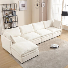 Bellemave® 129.9" Modern U-shaped Sectional Upholstered Sofa with Chaise Lounge Bellemave®