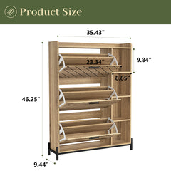 Bellemave® Shoe Cabinet with 3 Flip Drawers & Open Shelves