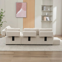 Bellemave® 91.73" L-shaped Sectional Sofa Couch with 2 Stools and 2 Lumbar Pillows Bellemave®