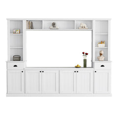 Bellemave® Minimalist Entertainment Wall Unit Set with Bridge, Adjustable Shelves