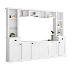 Bellemave® Minimalist Entertainment Wall Unit Set with Bridge, Adjustable Shelves