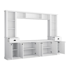 Bellemave® Minimalist Entertainment Wall Unit Set with Bridge, Adjustable Shelves