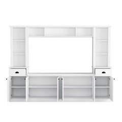 Bellemave® Minimalist Entertainment Wall Unit Set with Bridge, Adjustable Shelves