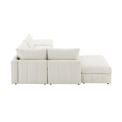 Bellemave® 93" L-Shaped Modern Sectional Sofa with Vertical Stripes with Convertible Ottomans Bellemave