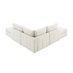 Bellemave® 93" L-Shaped Modern Sectional Sofa with Vertical Stripes with Convertible Ottomans Bellemave