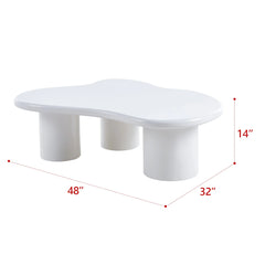 Bellemave® Modern Style Coffee Table with Unique Desktop Design and Elegant White Paint Bellemave®