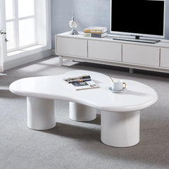 Bellemave® Modern Style Coffee Table with Unique Desktop Design and Elegant White Paint Bellemave®