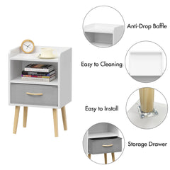 Bellemave Nightstand With Collapsible Fabric Drawer Bellemave